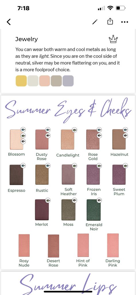 Cool Summer Eyeshadow Palette, Soft Summer Color Palette Makeup, Soft Summer Eyeshadow, Summer Pallet, Summer Eyeshadow, Soft Summer Palette, Soft Summer Color Palette, Soft Summer Colors, Summer Color Palette