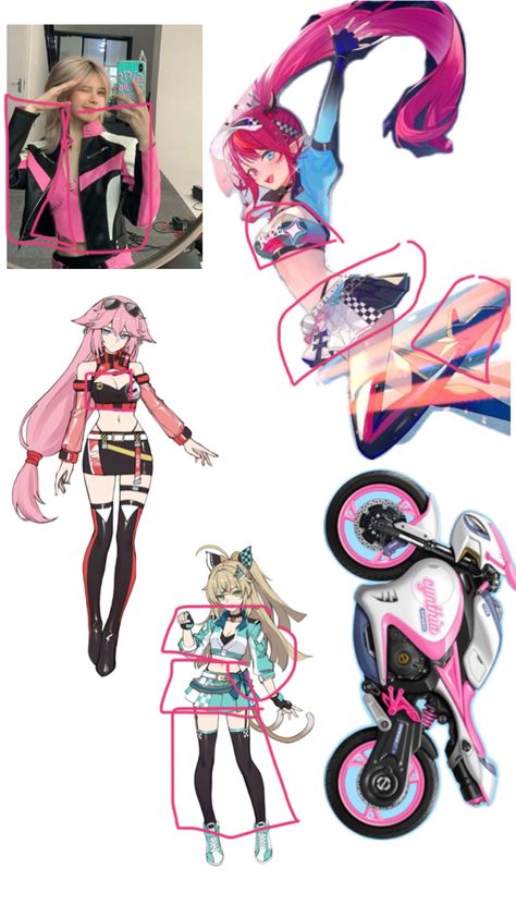 Vtuber outfit | racer skin Racing Girl, Oc Design, Oc Inspiration, Female Character, Design Sketch, Anime Character Design, Aesthetic Art, Vocaloid, Drawing Reference