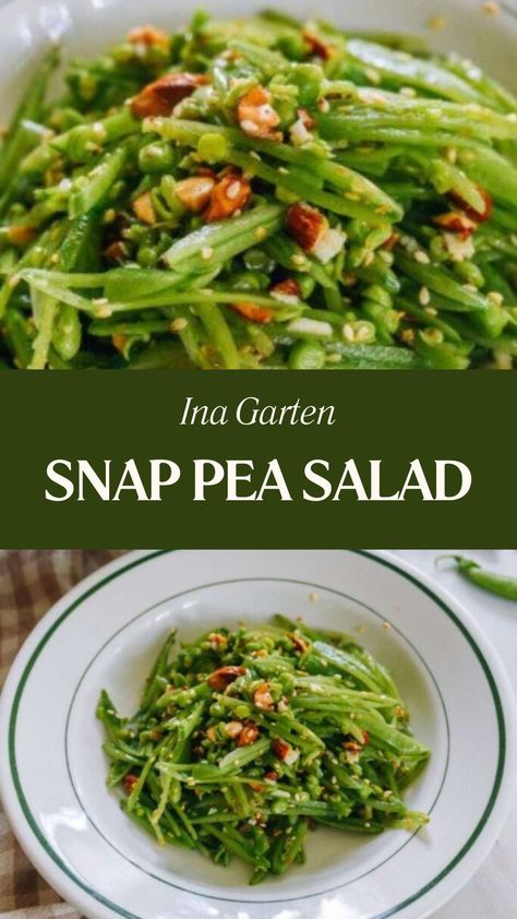 Ina Garten Snap Pea Salad Cashew Pea Salad, Snap Pea Recipes, Snap Peas Recipe Side Dishes, How To Cook Snap Peas, Snap Peas Salad, Salad With Snap Peas, Recipes With Sugar Snap Peas, Sugar Snap Peas Recipe, Sugar Snap Pea Salad