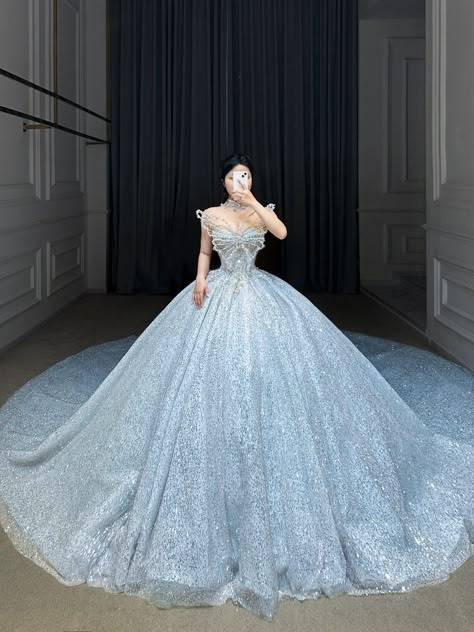 Wedding Dresses Light Blue, Wedding Dresses Light, Royal Ball Gowns, Light Blue Wedding Dress, Fairytale Ball, Satin Dresses Casual, Dresses Light Blue, Blue Wedding Dress