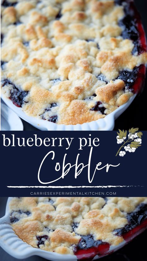 This four ingredient Blueberry Pie Cobbler is super simple to prepare and makes a delicious, last minute dessert.  #dessert #blueberry #cobbler Ways To Use Blueberry Pie Filling, Desserts Using Blueberry Pie Filling, Blueberry Pie Filling Cobbler, Cobbler Using Cake Mix And Pie Filling, Blueberry Pie Recipe With Canned Filling, Can Blueberry Pie Filling Recipes, Canned Blueberry Pie Filling Recipes, Blueberry Cobbler Pie, Cobbler With Pie Filling