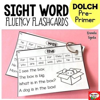 Sight Word Fluency Flashcards: DOLCH Pre-Primer. Ever have students who are just not learning their sight words fast enough, despite everything you've tried? How about students who can read sight words on flashcards, but have difficulty reading them in context? These are not your typical flashcards. They are designed to be used by children to practice sight words in context, using picture supports for increased independence and success. Sight Word Stories, Sight Word Ideas, Second Grade Sight Words, Sight Word Activity, First Grade Words, Pre Primer Sight Words, Sight Word Fluency, Learning Sight Words, Dolch Words