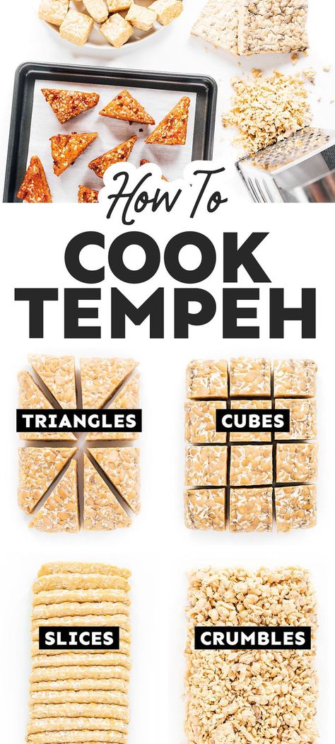 Tempeh Recipes Vegan, Tempeh Marinade, How To Cook Tempeh, Marinated Tempeh, Baked Tempeh, Vegan Tempeh, Tempeh Bacon, Vegan Protein Sources, Tempeh Recipes