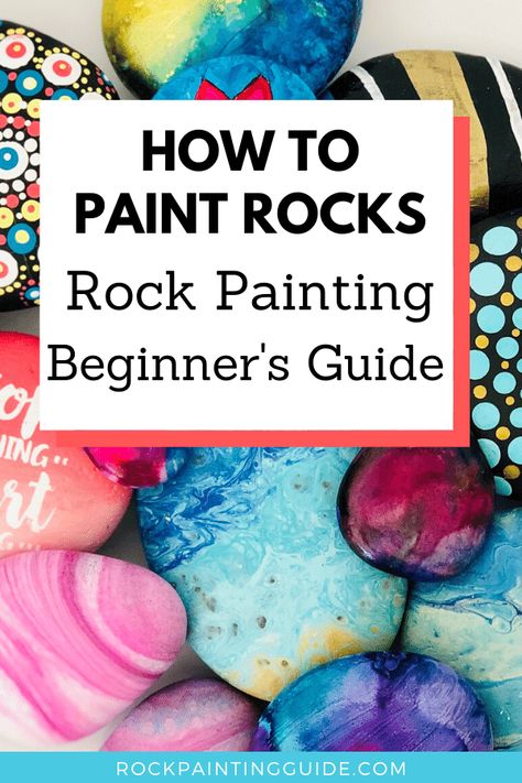 Learn how to paint rocks in this part 1 of the Beginner's Guide to Rock Painting Series. Breaking down and walking you through the steps of rock painting. #rockpainting #paintedrocks #crafts How To Paint Rocks, Rock Painting Supplies, Rock Painting Tutorial, Painted Rocks Kids, Paint Rocks, Painting Ideas Easy, Painted Rocks Craft, Rocks Painted, Painted Rock Ideas