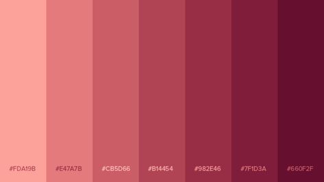 Color Palette Pastel, Red Palette, Rgb Color Codes, Monochromatic Color Palette, Web Colors, Color Palette Challenge, Hex Color, Red Color Schemes, Pastel Red