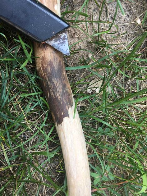 A DIY Walking Stick Whittled From A Branch - Rustic Crafts & DIY Diy Walking Stick Ideas, Walking Sticks Ideas Homemade, Diy Walking Stick, Walking Stick Designs, Handmade Walking Sticks, Carved Walking Sticks, Hand Carved Walking Sticks, Morning Wood, Rustic Decorating