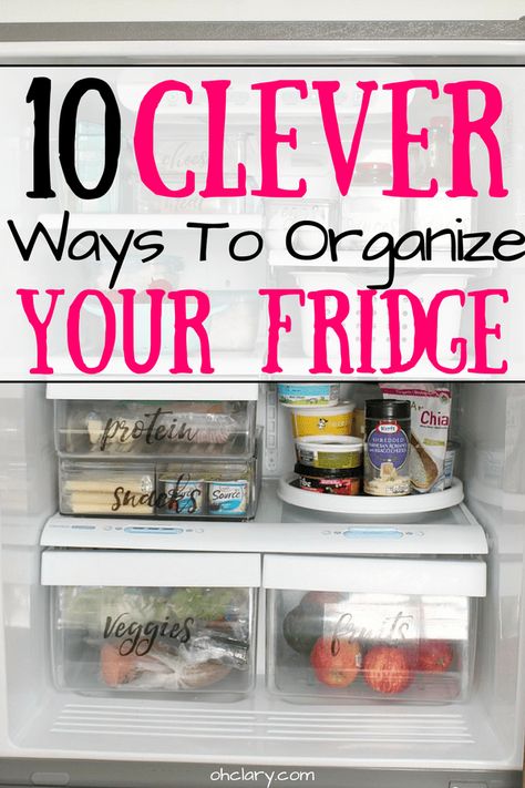 10 Awesome Ways To Organize Your Fridge And Freezer. Genius fridge organization ideas that can be made DIY with items from the dollar store. These hacks and tips are perfect for small spaces. Storage solutions for every refrigerator. Find out how to organize your fridge today! #organisation #organization #fridge #kitchenideas Chest Freezer Organization Ideas, Fridge Organization Dollar Store, Inside Refrigerator, Fridge Storage Ideas, Fridge Organization Hacks, Small Fridge Organization, Small Kitchen Organization Ideas, Chest Freezer Organization, Home Organization Bedroom