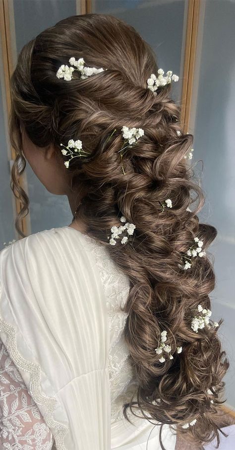 curly elsa braids, mermaid braids, Rapunzel braids, boho braids, mermaid downstyle, boho bridal hairstyle, wedding hairstyle Braided Hairstyles For Indian Wedding, Quince Hairstyles Braids, Tangled Inspired Hairstyle, Bridal Mermaid Hair, Mermaid Hair Wedding, Mermaid Braid Hairstyles, Mermaid Wedding Hairstyles, Floral Braided Hairstyles, Wedding Bride Hairstyles Updo