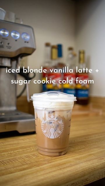 Blonde Roast Starbucks Drinks, Torani Cupcake Syrup Recipe, Starbucks Blonde Nespresso Recipes, Blonde Roast Starbucks Coffee Recipes, Sugar Cookie Cold Foam Starbucks, Sugar Cookie Cold Foam, Iced Blonde Vanilla Latte Starbucks, Blonde Espresso Starbucks Drinks, Blonde Espresso Starbucks