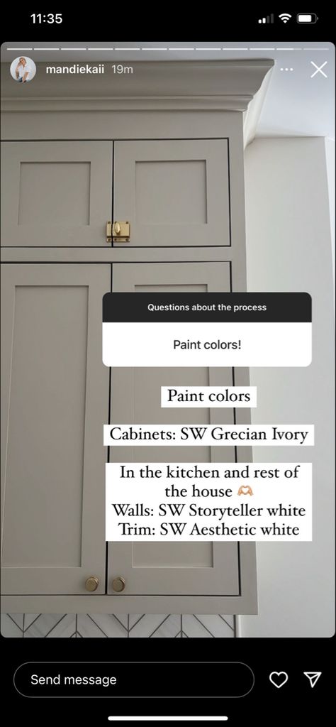 Half Bath Cabinet Color, Greige Cabinets Bathroom, Sandbar Sherwin Williams Cabinets, Sherwin Williams Stone Hearth, Stone Hearth Sherwin Williams Cabinets, Rockport Gray Cabinets, Stone Hearth Sherwin Williams, Griffin Sherwin Williams Cabinets, Sherwin Williams Cabinet Colors