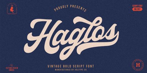 Haglos | Webfont & Desktop font | MyFonts Typewriter Fonts, Vintage Script Fonts, Baseball Font, Quotes Logo, Bold Script Font, Font Sans Serif, Fonts Cursive, Handwritten Quotes, Fun Fonts