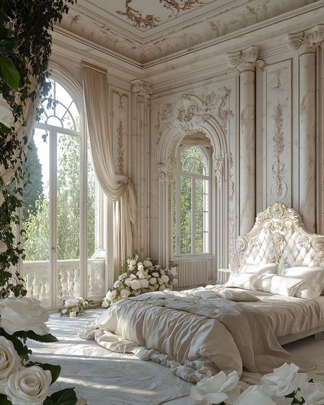 Princess Aesthetic Room Ideas, Old Style Mansion Interior, Romantic Academia Bedroom Aesthetic, Versailles Aesthetic Bedroom, Bedroom Royal Aesthetic, Green Royal Bedroom, Victorian Bedroom Layout, Versailles Home Decor, Yellow Royal Bedroom