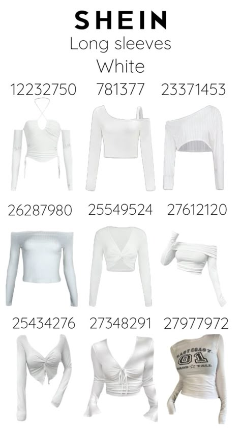 #white #clothes #shein #sheincodes Clothes Shein, Id Shein, Shein Codes, Shein Id, Shein Fits, Shein Clothes, Shein Finds, White Clothes, Outfit Codes