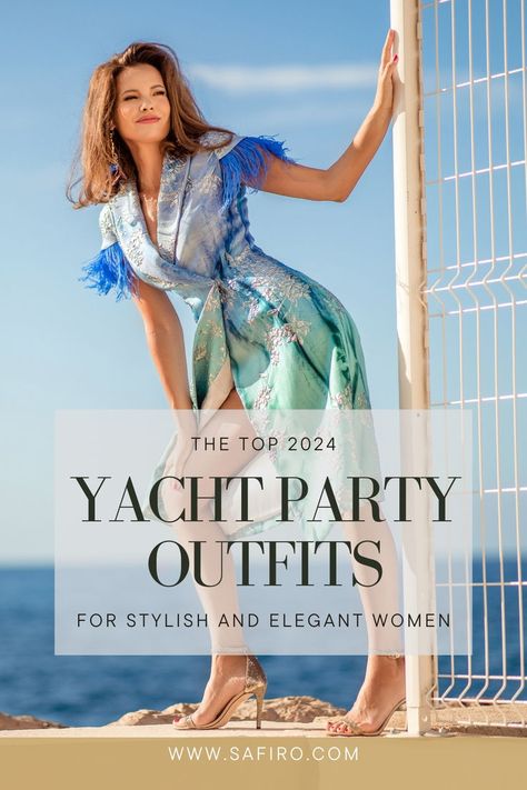 yacht party outfits; yacht party outfit Yacht Dress Summer Outfits, Yacht Event Outfit, Outfits For Yacht Party, Yacht Dress Style, High End Resort Wear, Evening Yacht Party Outfit, Ocean Party Outfit, Yatch Party Outfit Summer Classy, Caribbean Party Outfit