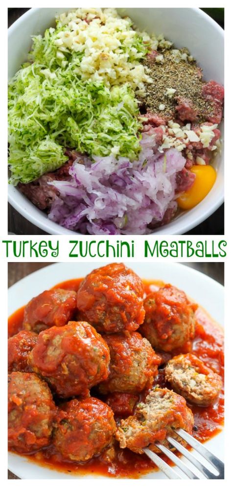 Meatballs Zucchini, Turkey Zucchini Meatballs, Dinner Meatballs, Turkey Zucchini, Zucchini Meatballs, Ab Training, Baked Turkey, Homemade Marinara, Turkey Meatballs