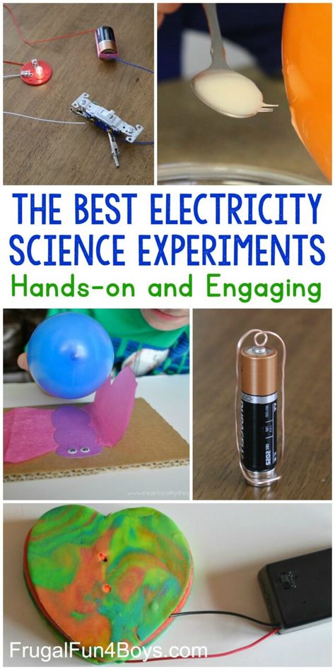 10 Awesome Electricity Science Experiments for Kids - Frugal Fun For Boys and Girls Electricity Projects For Kids, Electricity Science Experiments, Electricity Activities, Electricity Experiments, Easy Science Projects, Science Electricity, Science Experiments For Kids, Experiments For Kids, Kid Experiments