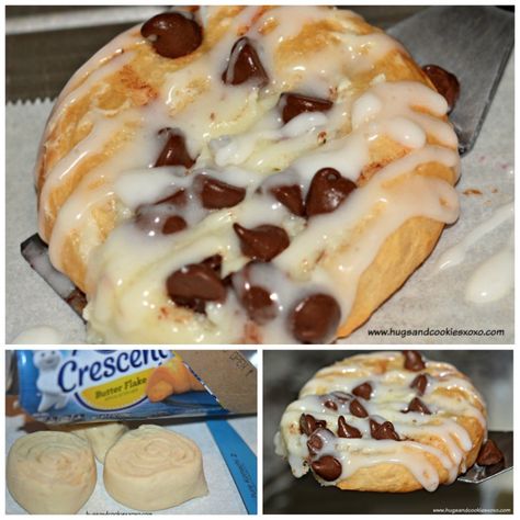 Easy Chocolate Chip Cheese Danish - Hugs and Cookies XOXO Crescent Recipes, Pastas Recipes, Pillsbury Recipes, Cherry Cookies, Cheese Danish, Breakfast Sweets, Crescent Roll Recipes, Danish Food, Small Desserts