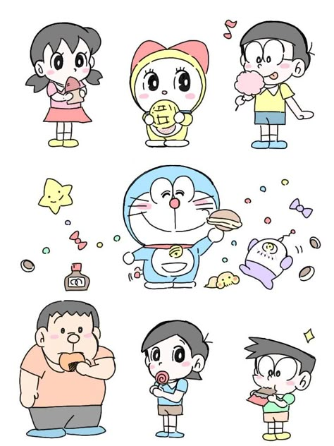 Doremon Doodles, Doraemon Cute Drawing Easy, Doreamon Nobita Drawings, Doraemon Characters Drawing, Doremon Doodle Art, Cute Doremon Drawing, Doraemon Cute Drawing, Cartoon Doodles Disney Characters, Cute Doraemon Drawing