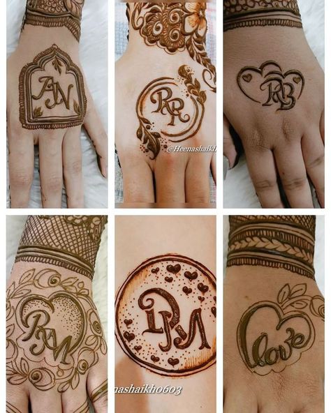 Easy DIY Baby Mehndi Patterns: Step-by-Step Guide Mehandi Letters Design, Mehendi With Initials, Mehndi Letter Design, Henna Initials Design, Initial Mehndi Designs, As Mehndi Design Letter, A Alphabet Mehndi Design, Letter Mehendi Designs, Anniversary Mehendi Designs