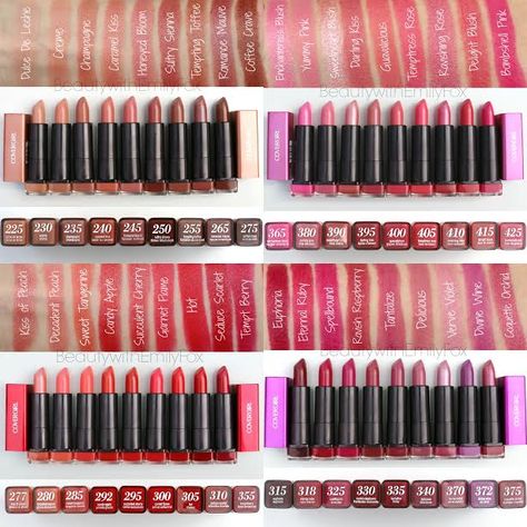 COVERGIRL Colorlicious Lipstick Swatches.                                                                                                                                                                                 More Covergirl Lipstick, Giveaway Rules, Lipstick For Fair Skin, Dark Lipstick, Lip Swatches, Lipstick Collection, Lipstick Swatches, Makeup To Buy, Nails 2023