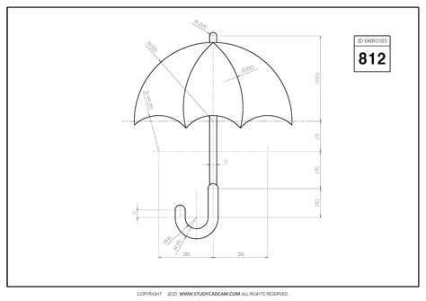 2D CAD EXERCISES 812 - STUDYCADCAM Autocad 3d Modeling, Isometric Drawing Exercises, Autocad Isometric Drawing, 3d Autocad, 3d Geometry, Autocad Tutorial, Engineering Drawing, Interesting Drawings, Isometric Drawing