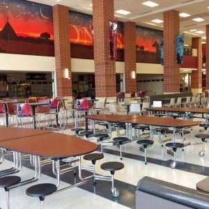 High School Lunches, University Cafeteria, Cafeteria Design, School Cafe, Punk 57, Cafeteria Table, School Building Design, Lunch Table, American High School