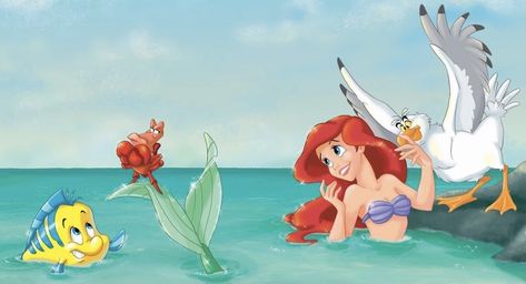 The little mermaid, ariel, scuttle, sebastian, flounder Ariel Images, Princesa Ariel Disney, Ariel And Flounder, The Little Mermaid 1989, Ariel Mermaid, Part Of Your World, Mermaid Pictures, Disney Princess Ariel, Little Mermaid Ariel