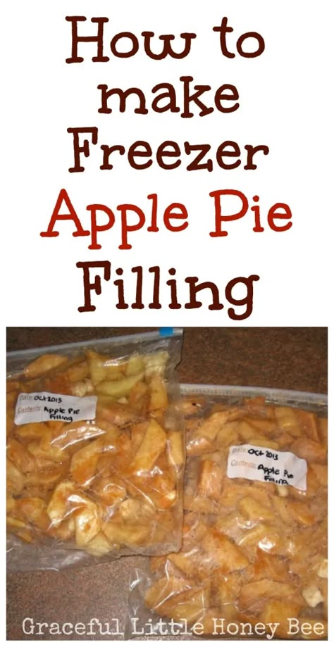 Freezer Apple Pie, Freezer Apple Pie Filling, Resep Makanan Beku, Tarte Vegan, Apple Pie Filling Recipes, Homemade Apple Pie Filling, Pie Fillings, Freezing Apples, Pie Filling Recipes