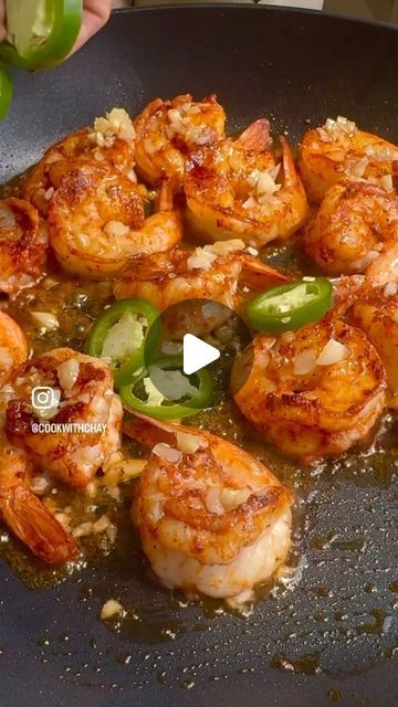 Tasty Tales Haven | Food Page on Instagram: "Turn up the heat with Jalapeño Shrimp in Garlic Butter Sauce! These succulent shrimp are sautéed in a rich garlic butter sauce with a kick of jalapeño, delivering a perfect balance of spice and flavor.🍤🌶️🧄✨

You’ll need:

1. 16 oz shrimp uncooked , cleaned, deveined, tail off
2. 1/2 teaspoon salt , black pepper, garlic powder, cayenne 
3. 1 teaspoon paprika 
4. 2 teaspoon olive oil 
5. 2 tablespoons chopped cilantro 
6. 1 teaspoon chili flakes - less if you don’t want spicy 

Garlic Butter Sauce 
1. 2 tablespoons butter 
2. 3-4 garlic cloves about 2 tablespoons garlic minced
3. 1 jalapeño sliced - less if you don’t want spicy 
4. 1 tablespoon honey 
5. Juice of one lime 

1. Pat dry your shrimp .
2. Using a small knife , cut a slit down the b Mexican Chicken Wings, Spicy Garlic Butter Sauce, Jalapeño Shrimp, Healthy Low Calorie Dinner, Spicy Garlic Shrimp, Seafood Dish Recipes, Pepper Shrimp, Bbq Cookout, Jalapeno Recipes