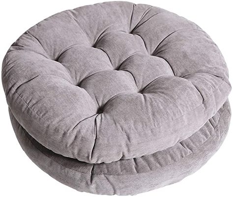 Amazon.com: Tiita Patio Chair Cushions Round Seat Pillows Set of 2 Floor Pads 22" x 22" Throw Cushion for Indoor/Outdoor Furniture Sitting Living Room Garden, Grey: Garden & Outdoor Yoga Living Room, Sitting Living Room, Indoor Chair Cushions, Sofa Balcony, Bed Window, Wicker Chair Cushions, Round Chair Cushions, Bistro Chairs Outdoor, Patio Seat Cushions