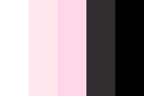 pastel pink and pastel goth Color Palette Goth Color Palette, Stitch Palette, Palette Challenge, Pink Goth, الفن الرقمي, Black Color Palette, Cool Color Palette, Color Palette Challenge, Creation Station