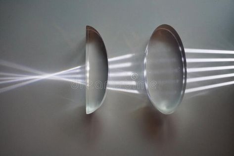 Parallel light refracted through plano-convex lens and convex lens. Optics physics. royalty free stock images Physics Pictures, Optics Physics, Investment Branding, Refraction Photography, Light Physics, Convex Lens, Refraction Of Light, Sense Of Sight, Convex Mirror