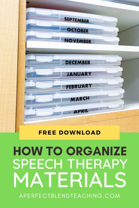 How to Organize Speech Therapy Materials Slp Office Organization, Speech Therapy Room Organization, Speech Therapy Office, Material Organization, Speech Therapy Organization, Speech Worksheets, Therapy Classroom, Slp Organization, Tactile Activities