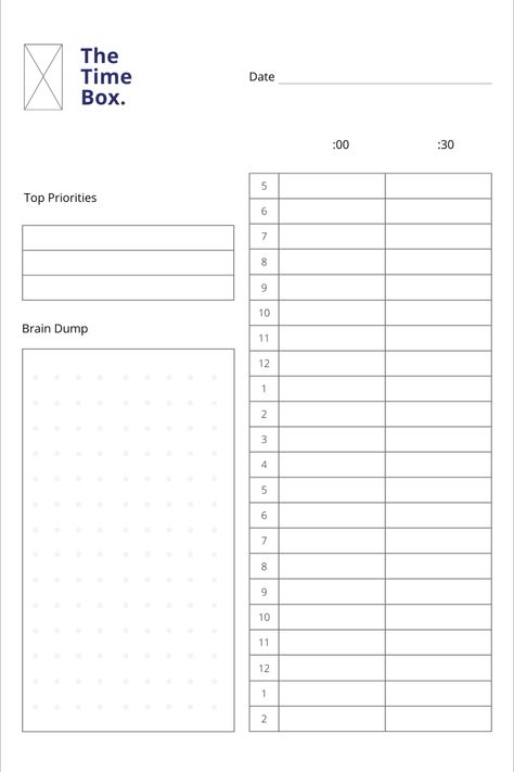 Time Box Planner Template to plan out your day Busy Bees, To Do, Planner Template, Daily Planner, Printable Planner, To Do List, How To Plan, Design