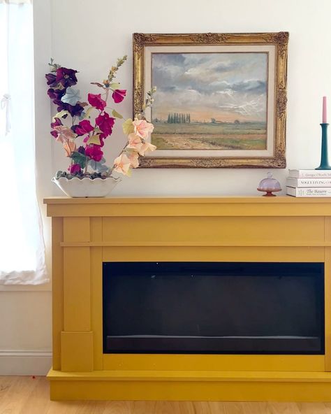 Tv Mantle Fireplace, Fireplace Mantle Decor With Tv, Tv Mantle, Above Fireplace Decor, Fireplace Decor Ideas, Natural Shelves, Teal Vase, Rustic Mantel, Fireplace Mantle Decor