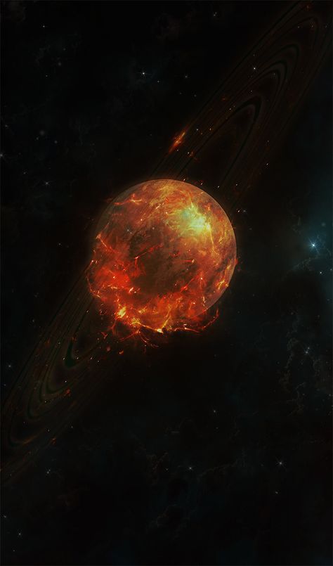 ArtStation - Planet GG34567/7, Oshanin Dmitriy Destroyed Planet, Fire Planet, Outer Space Pictures, Imagination Station, Galaxy Images, Planets Art, Space Telescope, Space Pictures, Dragon Tattoo