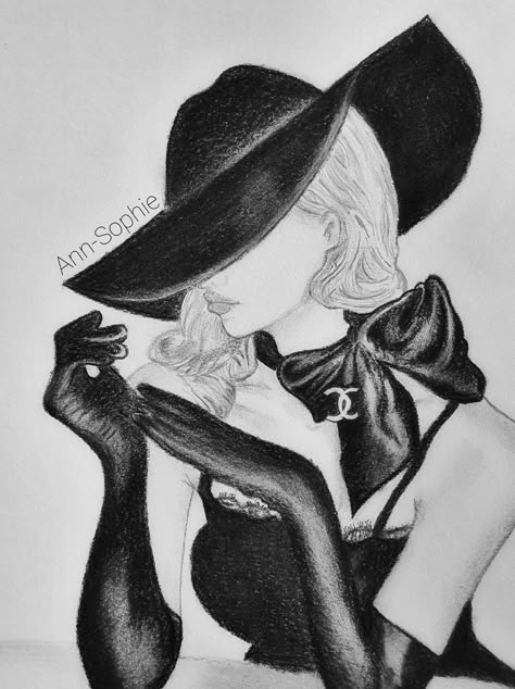 Chanel drawing fashion sketch illustrator colouring pencils pencilsketch pencildrawing blackandwhite Chanel Drawing Sketches, Coco Chanel Drawing, Feminine Sketches, Chanel Sketches, Coco Chanel 1920s, Dior Painting, Chanel Drawing, Coco Chanel Decor, Chanel Artwork