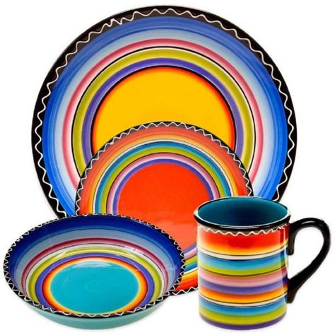 Colorful Dinnerware, Mexican Kitchen Decor, Ceramic Dinnerware Set, Fiesta Dinnerware, Mothers Day Crafts For Kids, Tequila Sunrise, Ceramic Dinnerware, Mexican Style, Dinner Plate Sets