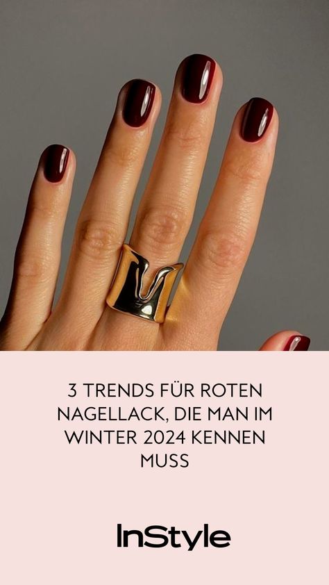 Wir stellen die schönsten roten Nagellack-Trends vor, die man im Winter 2024 kennen muss. Hier alle Inspirationen entdeckenBeauty American Nails, Nagellack Trends, 2025 Vision, Winter 2024, Essie, Manicure, Nails, Pins, Beauty