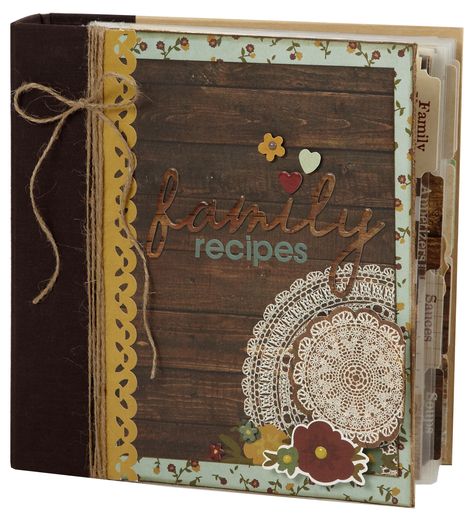 Legacy Family Recipe Sn@p! Binder - Scrapbook.com Scrapbook Ideas For Recipes, Recipe Scrapbooking Ideas, Scrapbook Recipe Pages, Recipe Scrapbook Homemade Cookbook, Scrapbook Recipe Book, Homemade Recipe Books, Recipe Album, Diy Cookbook, Family Recipe Book