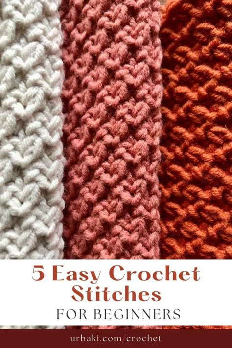 Start your crochet journey with 5 easy techniques perfect for beginners. These stitches will help you build your skills and confidence as you create lovely projects. Explore our selection of free and paid crochet patterns on various topics for more inspiration!. #Crochet_Stitch_Guide_For_Beginners #Advance_Crochet_Stitches #Easy_Stitches_Crochet #Beginner_Crochet_Stitches_Easy Advance Crochet Stitches, Easy Crochet Stitches For Beginners Free, Basic Crochet Blanket For Beginners, Beginner Crochet Stitches Easy, Easy Stitches Crochet, Inc Crochet Stitch, Easy Beginner Crochet Stitches, Easy Single Stitch Crochet Projects, Beginning Crochet Stitches