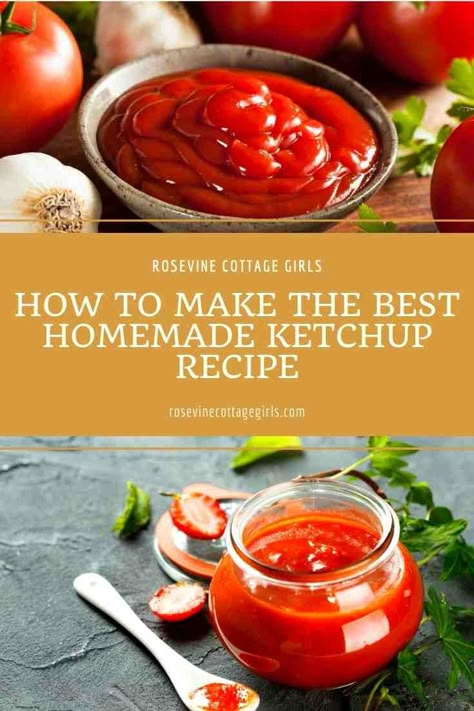 Ketchup Recipe For Canning, Diy Ketchup, Ketchup Recipes, Homemade Ketchup Recipes, Ketchup Recipe, Homemade Ketchup, Heinz Ketchup, Homemade Pantry, Homemade Condiments