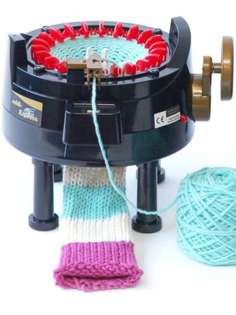 Addi Knitting Machine Patterns, Circular Knitting Machine Patterns, Addi Machine, Circular Knitting Patterns, Types Of Knitting Stitches, Knitting Machine Ideas, Machine Knitting Patterns, Round Loom Knitting, Crochet Machine