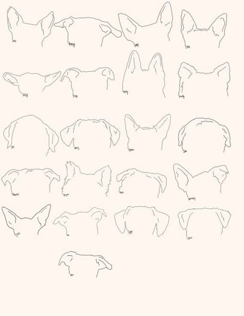 Dog Ear Outline, Dog Ear Tattoo, Tattoo Silhouette, Ear Outline, Tatoo Dog, Small Dog Tattoos, Silhouette Dog, Printable Dog, Dog Line Art