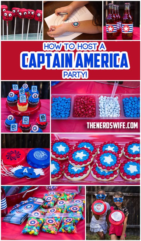 America Birthday Party, Winter Soldier Movie, Captain America Birthday Party, Captain America Party, New Captain America, Captain America Birthday, Marvel Birthday Party, America Theme, Marvel Party