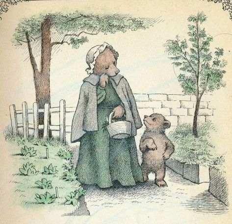 Classic Childrens Books Illustrations, Old Children's Books, Maurice Sendak, Storybook Art, Book Background, Three Bears, Bear Illustration, Magical Art, Fantasy Paintings