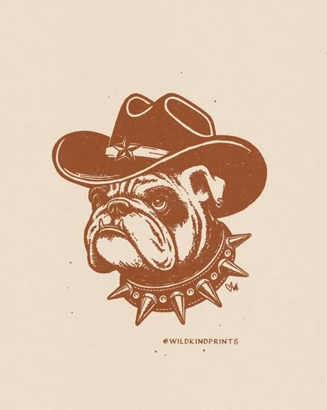 Animal In Cowboy Hat Tattoo, Cowboy Doodle Tattoo, Traditional Tattoo Art Cowboy, Cowboy Animal Tattoo, Grunge Cowboy Tattoo, Cowboy Animals, Cowboy Flash, Cowboy Hat Illustration, Hat Illustration