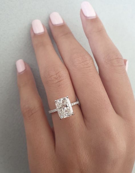 Moonstone Engagement Ring Set, Square Engagement Rings, Ring Inspo, Radiant Engagement Rings, Elongated Cushion, Vintage Engagement Rings Unique, Future Engagement Rings, Couple Wedding Rings, Engagement Rings Cushion