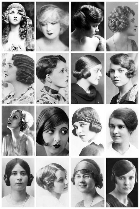 1920's Hairstyles- Women's hairstyles of the 1920's constituted of the revolutionary trend of short hair. Different styles were the bob, the shingle, Eton crop, and marcel wave. 1929 Hairstyles, 1920s Hair Styles For Long Hair, 20s Short Hairstyles, 20s Hairstyles Short, 1920s Womens Hair, 1920s Hair Long, 1920s Flapper Hair, 1920s Hair Short, 20s Hairstyle