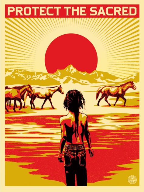 Shepard Fairey Art, Obey Giant, Shepard Fairey Obey, Native American Wisdom, Protest Art, Standing Rock, Native Pride, Shepard Fairey, Lithograph Print